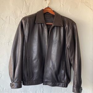 Genuine Leather Jacket Brown XL